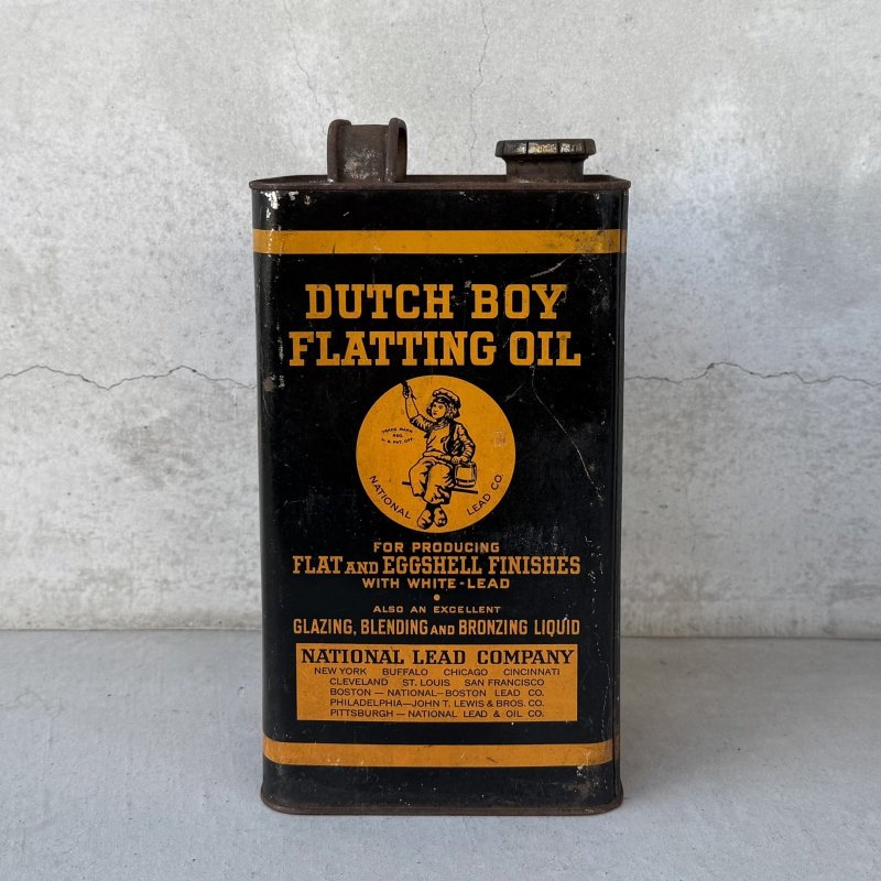 画像2: VINTAGE ANTIQUE DUTCH BOY ヴィンテージ アンティーク ダッチボーイ TIN缶 / コレクタブル アドバタイジング ガレージ オイル缶 オブジェ ディスプレイ 企業物 アメリカ  (4)