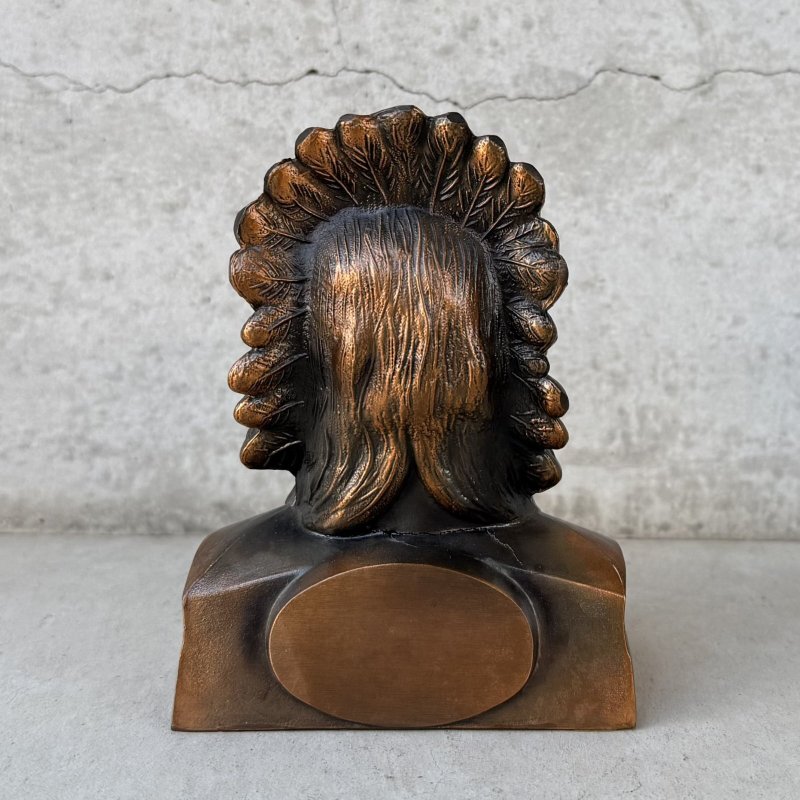 画像3: VINTAGE ANTIQUE INDIAN JAPANNED ヴィンテージ アンティーク インディアン ジャパンド ジャパンフィニッシュ オブジェ 貯金箱 / コレクタブル ジャパンカラー ディスプレイ 胸像 置物 アメリカ