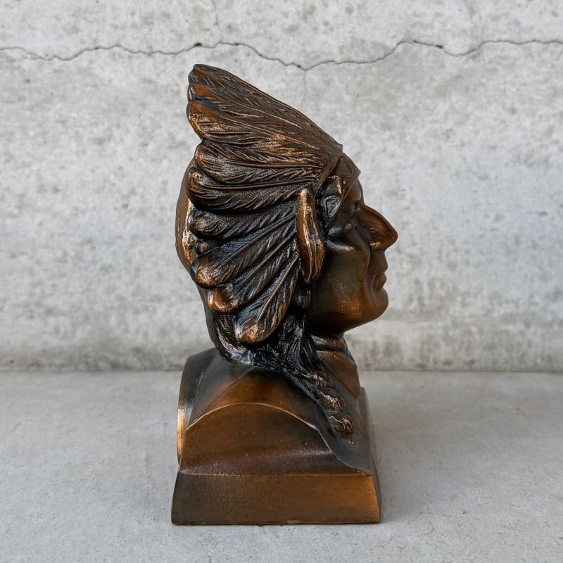 画像4: VINTAGE ANTIQUE INDIAN JAPANNED ヴィンテージ アンティーク インディアン ジャパンド ジャパンフィニッシュ オブジェ 貯金箱 / コレクタブル ジャパンカラー ディスプレイ 胸像 置物 アメリカ