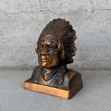 VINTAGE ANTIQUE INDIAN JAPANNED ヴィンテージ アンティーク インディアン ジャパンド ジャパンフィニッシュ オブジェ 貯金箱 / コレクタブル ジャパンカラー ディスプレイ 胸像 置物 アメリカ