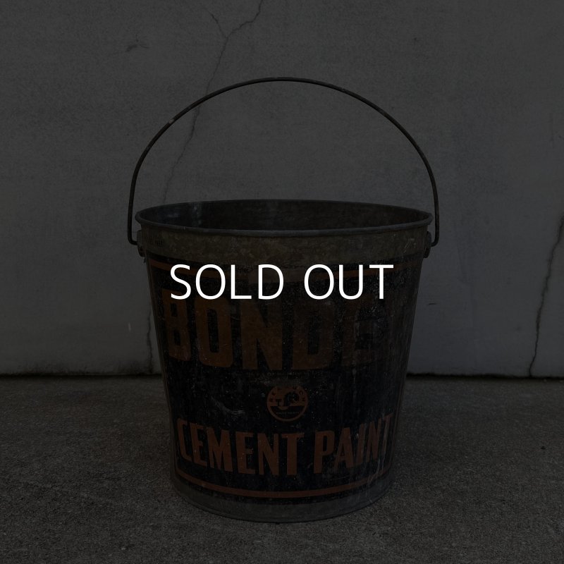 画像1: VINTAGE ANTIQUE BONDEX CEMENT PAINT BUCKET ヴィンテージ アンティーク セメントペイント バケツ / 缶 インダストリアル アドバタイジング ブリキ ディスプレイ 企業物 店舗什器 アメリカ