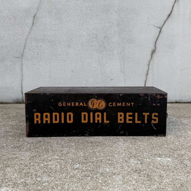 画像4: VINTAGE ANTIQUE GENERAL CEMENT BOX RADIO DIAL BELTS GC ヴィンテージ アンティーク ボックス ケース / インダストリアル アドバタイジング ラジオ アイアン ガレージ 企業物 箱 収納  鉄 店舗什器 アメリカ USA (1)