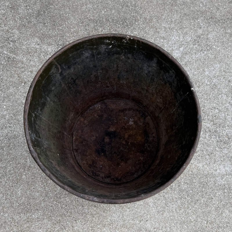 画像5: VINTAGE ANTIQUE TRASH CAN BUCKET ヴィンテージ アンティーク ゴミ箱 ダストボックス バケツ / 缶 インダストリアル 収納 カーキ 店舗什器 アメリカ (1)