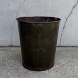 VINTAGE ANTIQUE TRASH CAN BUCKET ヴィンテージ アンティーク ゴミ箱 ダストボックス バケツ / 缶 インダストリアル 収納 カーキ 店舗什器 アメリカ (2)