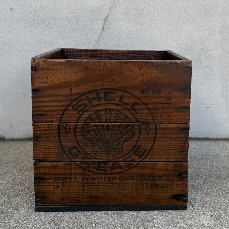 画像3: VINTAGE ANTIQUE WOOD CRATE WOODEN BOX SHELL ヴィンテージ アンティーク シェル ウッドボックス 木箱 /  コレクタブル アドバタイジング モーター系 ガレージ インテリア ケース 収納 店舗什器 企業物 アメリカ USA 