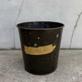 VINTAGE ANTIQUE TRASH CAN BUCKET ヴィンテージ アンティーク ゴミ箱 ダストボックス バケツ / 缶 インダストリアル 収納 カーキ 店舗什器 アメリカ (1)