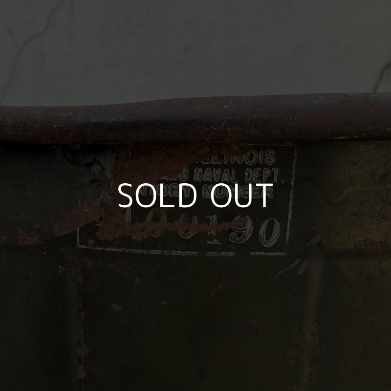 画像8: VINTAGE ANTIQUE TRASH CAN BUCKET ヴィンテージ アンティーク ゴミ箱 ダストボックス バケツ / 缶 インダストリアル 収納 カーキ 店舗什器 アメリカ (2)