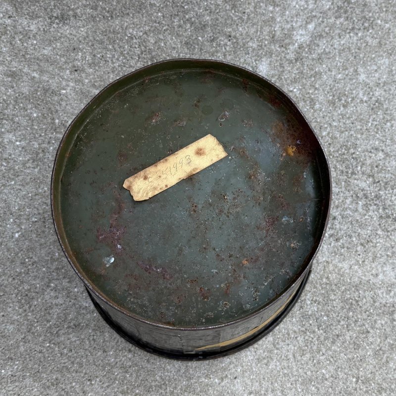 画像6: VINTAGE ANTIQUE TRASH CAN BUCKET ヴィンテージ アンティーク ゴミ箱 ダストボックス バケツ / 缶 インダストリアル 収納 カーキ 店舗什器 アメリカ (1)