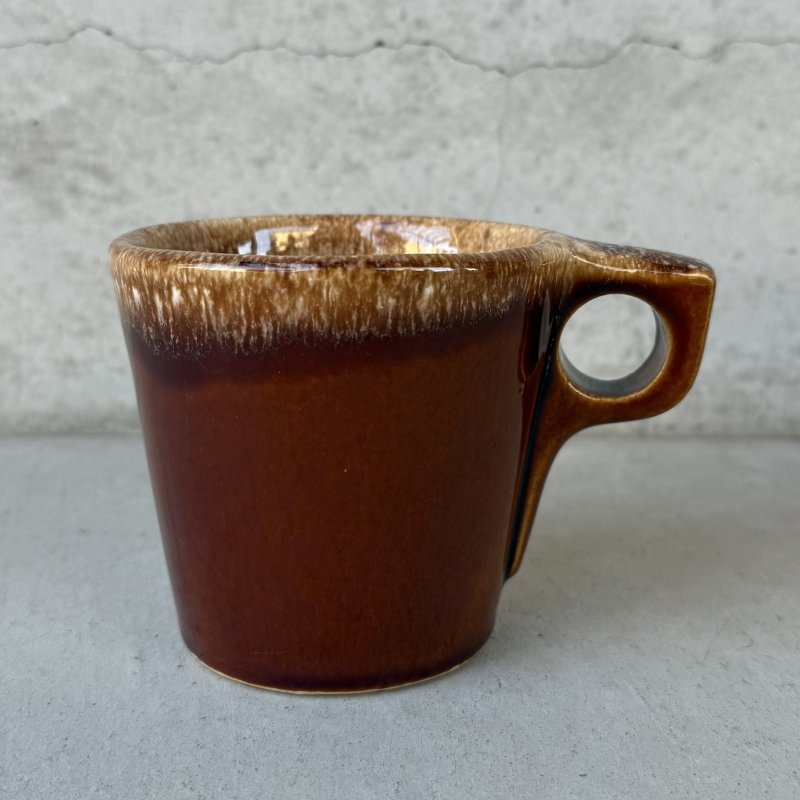 画像1: VINTAGE ANTIQUE HULL POTTERY MUGCUP ヴィンテージ アンティーク ハル マグカップ コップ 食器 陶器 / コーヒーカップ  ブラウン 茶色 カフェ 喫茶店 店舗什器 アメリカ (5)