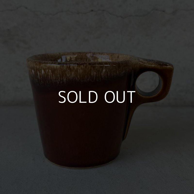 画像1: VINTAGE ANTIQUE HULL POTTERY MUGCUP ヴィンテージ アンティーク ハル マグカップ コップ 食器 陶器 / コーヒーカップ  ブラウン 茶色 カフェ 喫茶店 店舗什器 アメリカ (5)