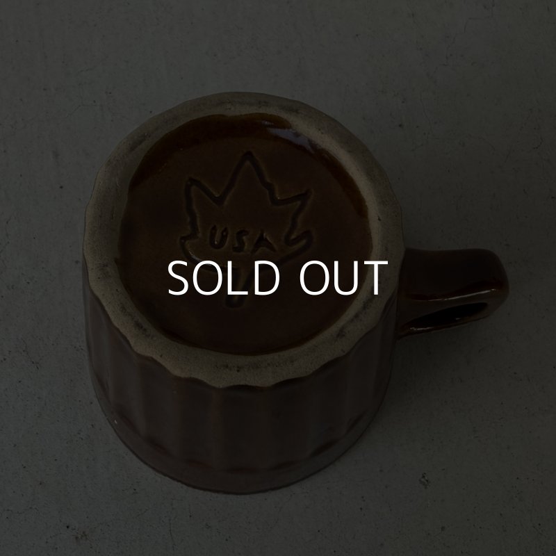 画像6: VINTAGE ANTIQUE POTTERY MUGCUP ヴィンテージ アンティーク マグカップ コップ 食器 陶器 / コーヒーカップ  ブラウン 茶色 楓 カフェ 喫茶店 店舗什器 アメリカ (8)