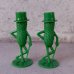 画像2: VINTAGE ANTIQUE PLANTERS MR PEANUT ヴィンテージ アンティーク ミスターピーナッツ ソルト＆ペッパー 塩胡椒入れ / コレクタブル キャラクター オブジェ ディスプレイ 緑色 雑貨 企業物 アメリカ (2)