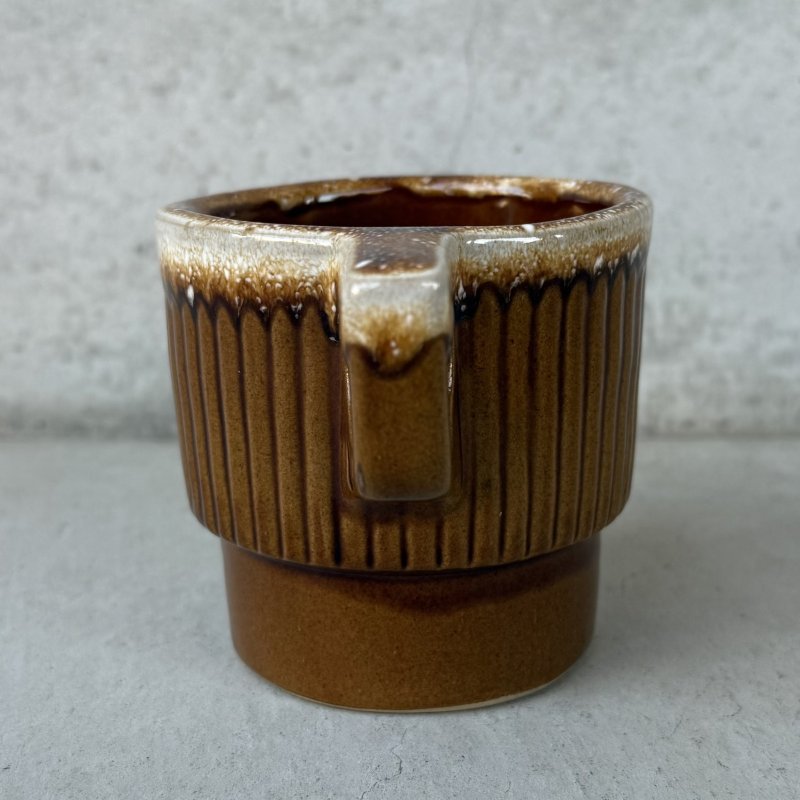画像3: VINTAGE ANTIQUE POTTERY MUGCUP ヴィンテージ アンティーク マグカップ コップ 食器 陶器 / コーヒーカップ  ブラウン 茶色 楓 カフェ 喫茶店 店舗什器 アメリカ (6)