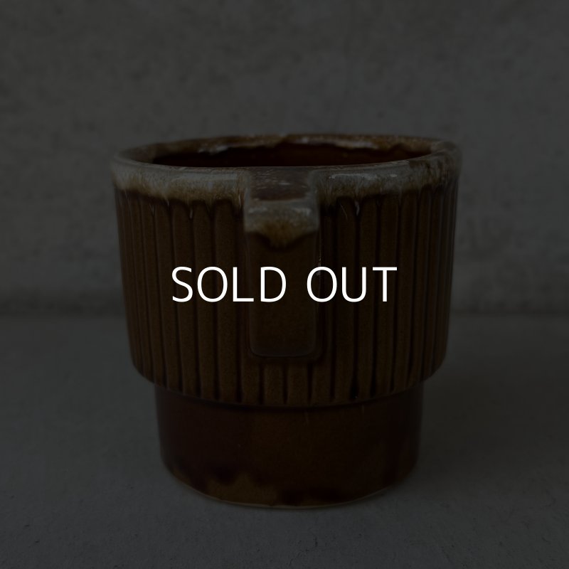 画像3: VINTAGE ANTIQUE POTTERY MUGCUP ヴィンテージ アンティーク マグカップ コップ 食器 陶器 / コーヒーカップ  ブラウン 茶色 楓 カフェ 喫茶店 店舗什器 アメリカ (7)