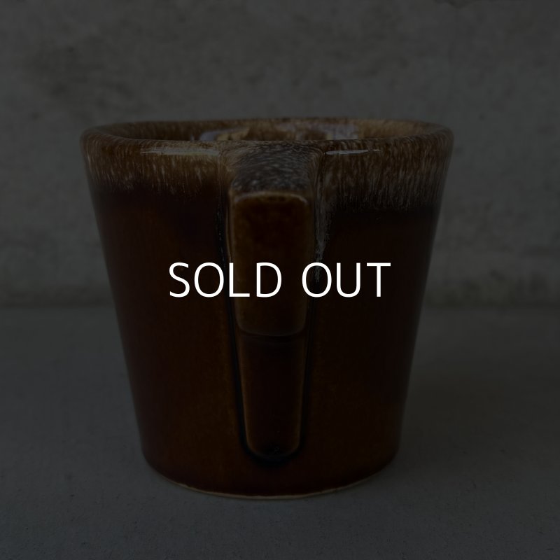 画像3: VINTAGE ANTIQUE HULL POTTERY MUGCUP ヴィンテージ アンティーク ハル マグカップ コップ 食器 陶器 / コーヒーカップ  ブラウン 茶色 カフェ 喫茶店 店舗什器 アメリカ (5)