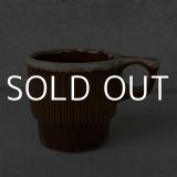 VINTAGE ANTIQUE POTTERY MUGCUP ヴィンテージ アンティーク マグカップ コップ 食器 陶器 / コーヒーカップ  ブラウン 茶色 楓 カフェ 喫茶店 店舗什器 アメリカ (7)