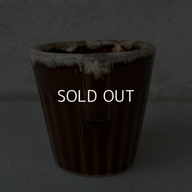 画像3: VINTAGE ANTIQUE POTTERY MUGCUP ヴィンテージ アンティーク マグカップ コップ 食器 陶器 / コーヒーカップ  ブラウン 茶色 楓 カフェ 喫茶店 店舗什器 アメリカ (8)
