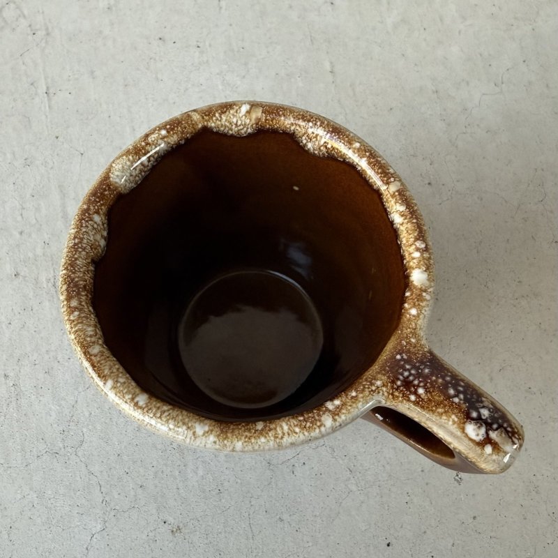 画像5: VINTAGE ANTIQUE POTTERY MUGCUP ヴィンテージ アンティーク マグカップ コップ 食器 陶器 / コーヒーカップ  ブラウン 茶色 楓 カフェ 喫茶店 店舗什器 アメリカ (8)