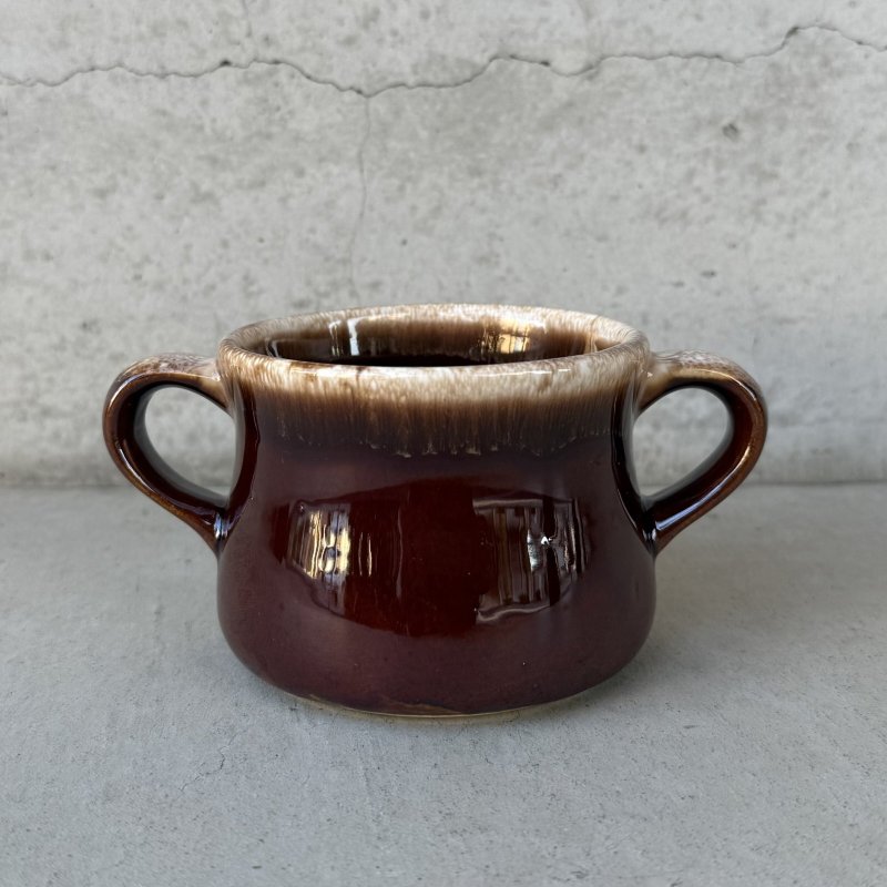 画像1: VINTAGE ANTIQUE MCCOY SOUPCUP BOWL ヴィンテージ アンティーク マッコイ スープカップ スープマグ ボウル 食器 陶器 / ブラウン 茶色 カフェ 喫茶店 店舗什器 アメリカ (9)