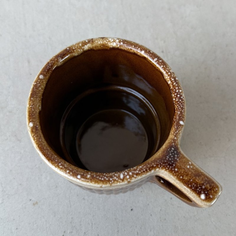 画像5: VINTAGE ANTIQUE POTTERY MUGCUP ヴィンテージ アンティーク マグカップ コップ 食器 陶器 / コーヒーカップ  ブラウン 茶色 楓 カフェ 喫茶店 店舗什器 アメリカ (6)