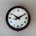 画像1: VINTAGE ANTIQUE WALL CLOCK GENERAL ELECTRIC GE ヴィンテージ アンティーク ウォールクロック 壁掛け時計 ゼネラルエレクトリック / スクールクロック アイアン 鉄 小 丸型 ブラウン 茶色 店舗什器 アメリカ (1)
