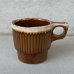 画像1: VINTAGE ANTIQUE POTTERY MUGCUP ヴィンテージ アンティーク マグカップ コップ 食器 陶器 / コーヒーカップ  ブラウン 茶色 楓 カフェ 喫茶店 店舗什器 アメリカ (6) (1)