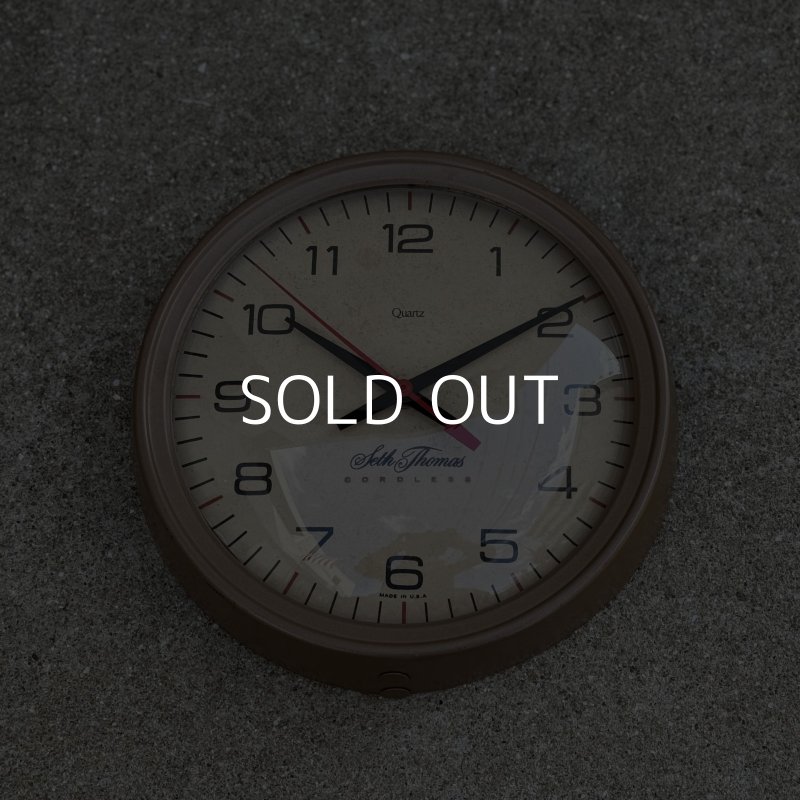 画像1: VINTAGE ANTIQUE WALL CLOCK SETH THOMAS ヴィンテージ アンティーク ウォールクロック 壁掛け時計 セストーマス / スクールクロック アイアン 鉄 小 丸型 店舗什器 アメリカ