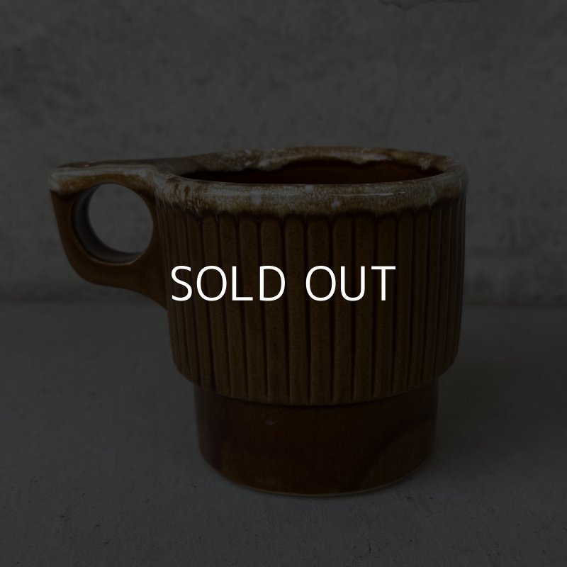 画像2: VINTAGE ANTIQUE POTTERY MUGCUP ヴィンテージ アンティーク マグカップ コップ 食器 陶器 / コーヒーカップ  ブラウン 茶色 楓 カフェ 喫茶店 店舗什器 アメリカ (7)