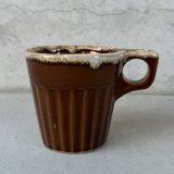 VINTAGE ANTIQUE POTTERY MUGCUP ヴィンテージ アンティーク マグカップ コップ 食器 陶器 / コーヒーカップ  ブラウン 茶色 楓 カフェ 喫茶店 店舗什器 アメリカ (8)