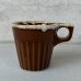 画像1: VINTAGE ANTIQUE POTTERY MUGCUP ヴィンテージ アンティーク マグカップ コップ 食器 陶器 / コーヒーカップ  ブラウン 茶色 楓 カフェ 喫茶店 店舗什器 アメリカ (8) (1)
