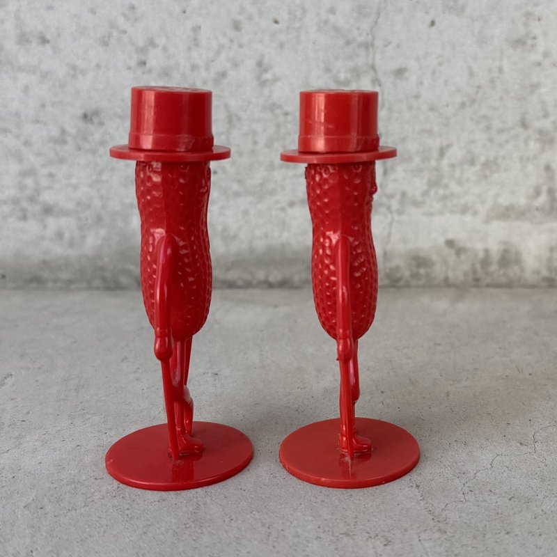 画像3: VINTAGE ANTIQUE PLANTERS MR PEANUT ヴィンテージ アンティーク ミスターピーナッツ ソルト＆ペッパー 塩胡椒入れ / コレクタブル キャラクター オブジェ ディスプレイ 赤色 雑貨 企業物 アメリカ
