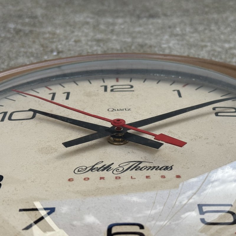 画像7: VINTAGE ANTIQUE WALL CLOCK SETH THOMAS ヴィンテージ アンティーク ウォールクロック 壁掛け時計 セストーマス / スクールクロック アイアン 鉄 小 丸型 店舗什器 アメリカ