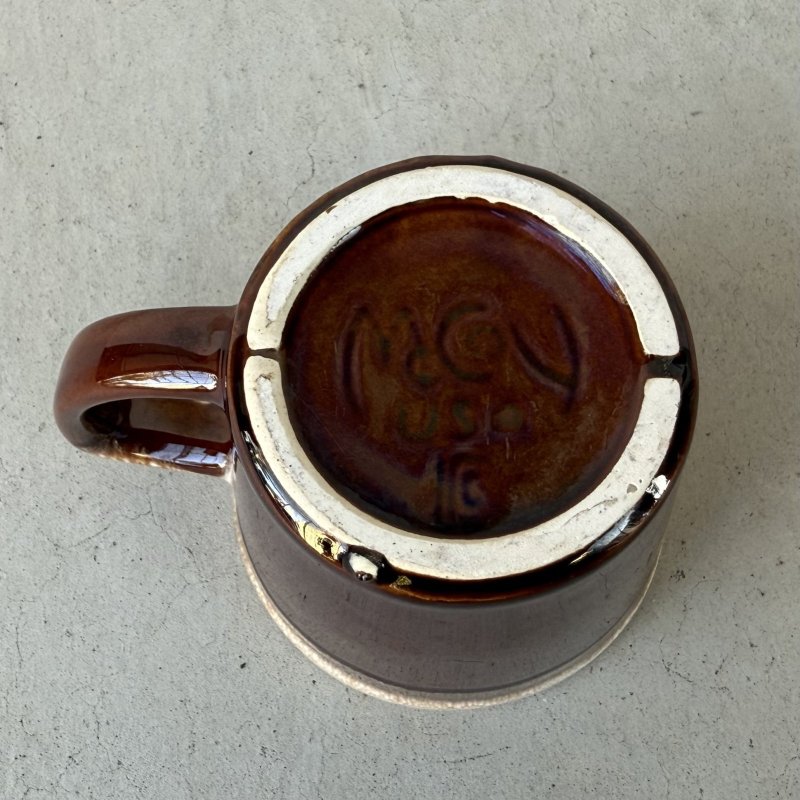 画像6: VINTAGE ANTIQUE MCCOY POTTERY MUGCUP ヴィンテージ アンティーク マッコイ マグカップ コップ 食器 陶器 / コーヒーカップ  ブラウン 茶色 カフェ 喫茶店 店舗什器 アメリカ (3)