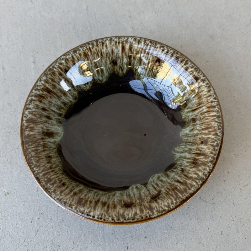 画像5: VINTAGE ANTIQUE POTTERY BOWL ヴィンテージ アンティーク ボウル 皿 食器 陶器 / ブラウン 茶色 カフェ 喫茶店 店舗什器 アメリカ (2)