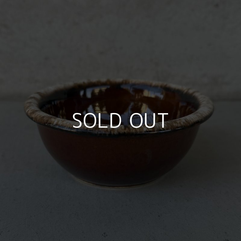 画像4: VINTAGE ANTIQUE HULL POTTERY BOWL ヴィンテージ アンティーク ハル ボウル 皿 食器 陶器 / ブラウン 茶色 カフェ 喫茶店 店舗什器 アメリカ (1)