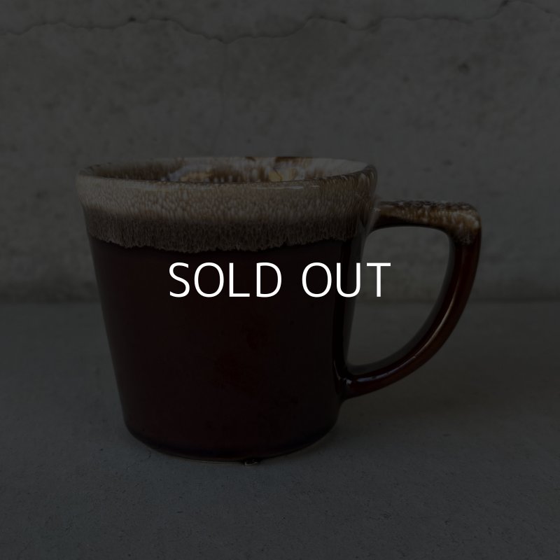 画像1: VINTAGE ANTIQUE MCCOY POTTERY MUGCUP ヴィンテージ アンティーク マッコイ マグカップ コップ 食器 陶器 / コーヒーカップ  ブラウン 茶色 カフェ 喫茶店 店舗什器 アメリカ (3)