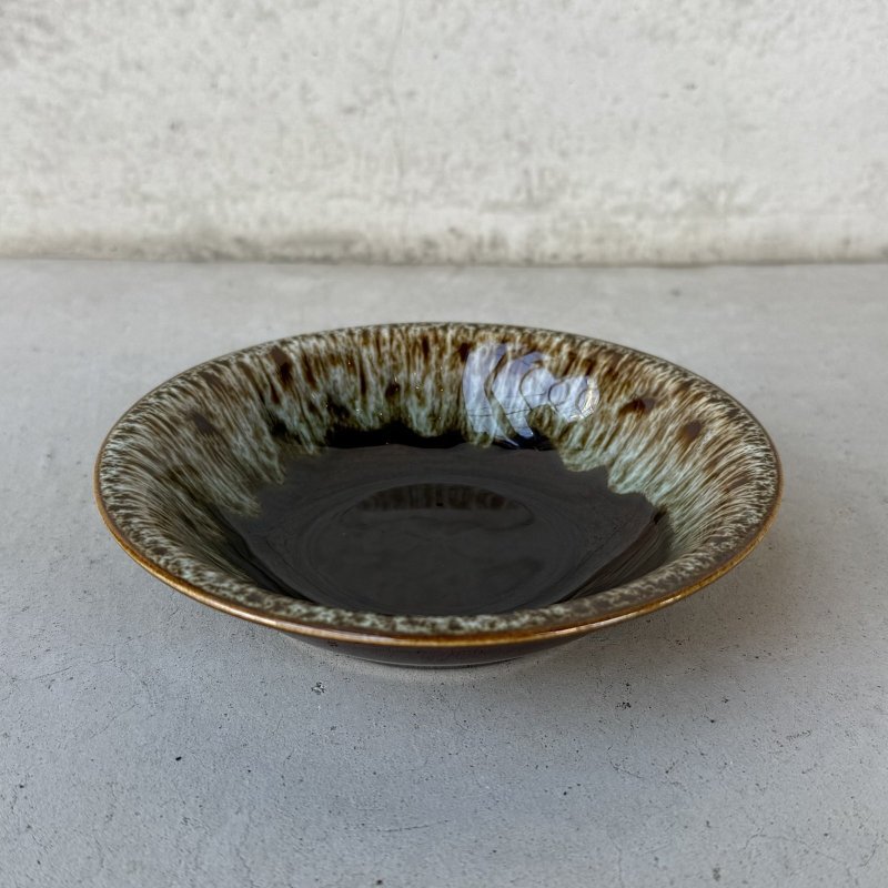 画像1: VINTAGE ANTIQUE POTTERY BOWL ヴィンテージ アンティーク ボウル 皿 食器 陶器 / ブラウン 茶色 カフェ 喫茶店 店舗什器 アメリカ (2)