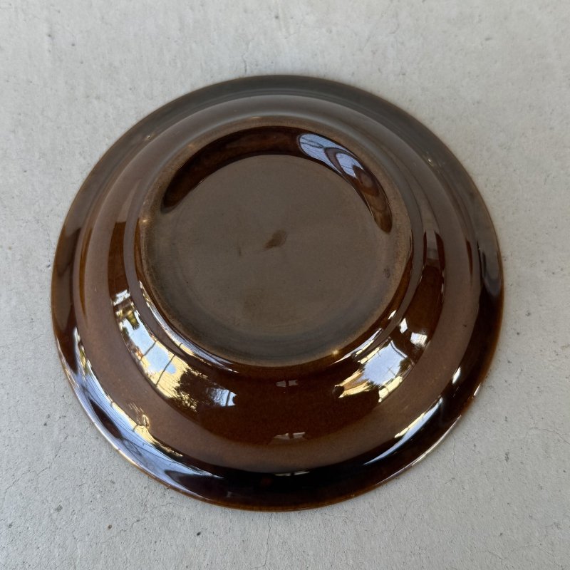 画像6: VINTAGE ANTIQUE POTTERY BOWL ヴィンテージ アンティーク ボウル 皿 食器 陶器 / ブラウン 茶色 カフェ 喫茶店 店舗什器 アメリカ (2)