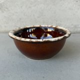 VINTAGE ANTIQUE HULL POTTERY BOWL ヴィンテージ アンティーク ハル ボウル 皿 食器 陶器 / ブラウン 茶色 カフェ 喫茶店 店舗什器 アメリカ (1)