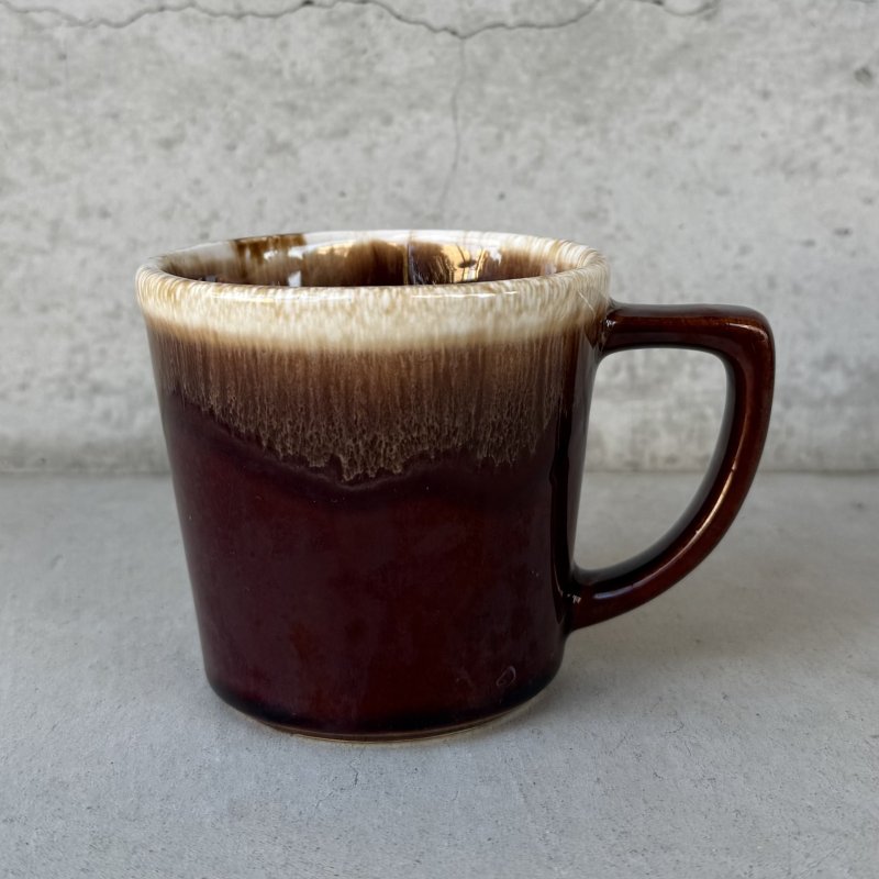 画像1: VINTAGE ANTIQUE MCCOY POTTERY MUGCUP ヴィンテージ アンティーク マッコイ マグカップ コップ 食器 陶器 / コーヒーカップ  ブラウン 茶色 カフェ 喫茶店 店舗什器 アメリカ (4)