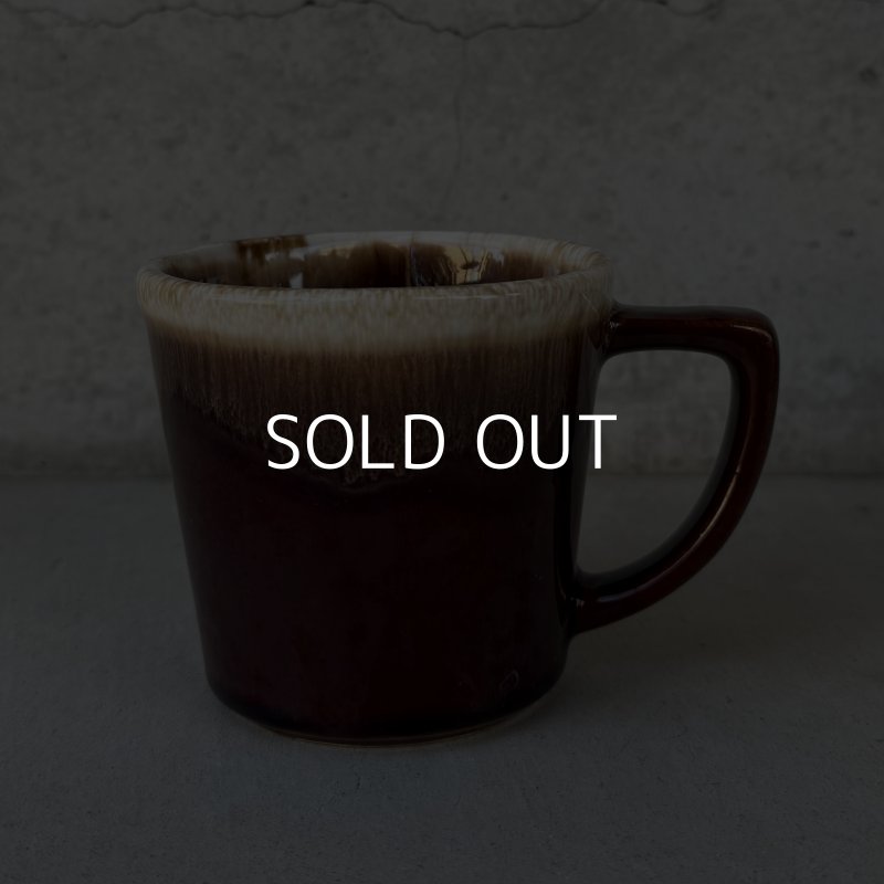 画像1: VINTAGE ANTIQUE MCCOY POTTERY MUGCUP ヴィンテージ アンティーク マッコイ マグカップ コップ 食器 陶器 / コーヒーカップ  ブラウン 茶色 カフェ 喫茶店 店舗什器 アメリカ (4)