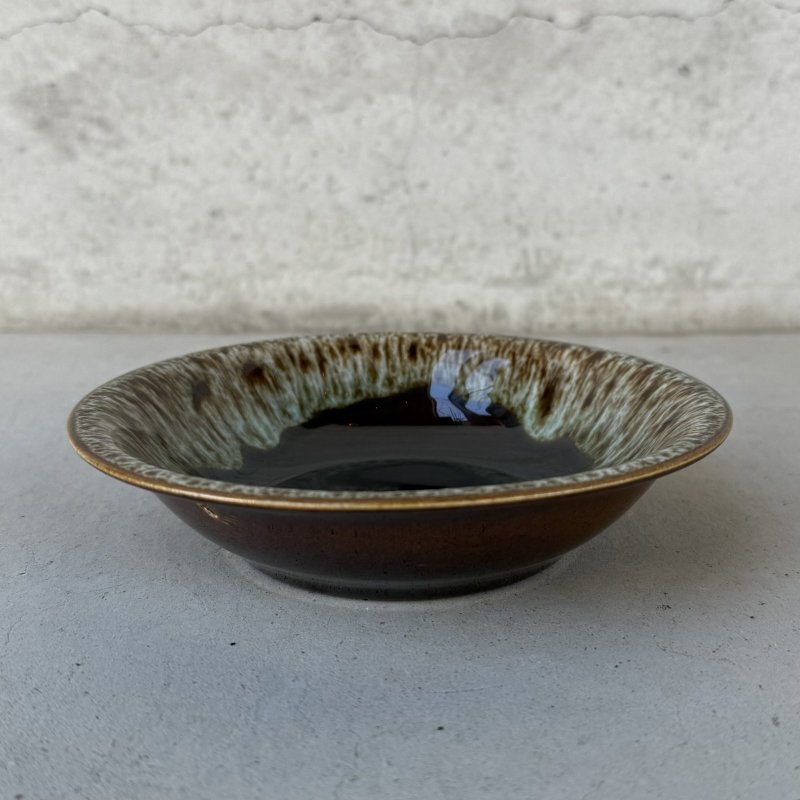 画像2: VINTAGE ANTIQUE POTTERY BOWL ヴィンテージ アンティーク ボウル 皿 食器 陶器 / ブラウン 茶色 カフェ 喫茶店 店舗什器 アメリカ (2)