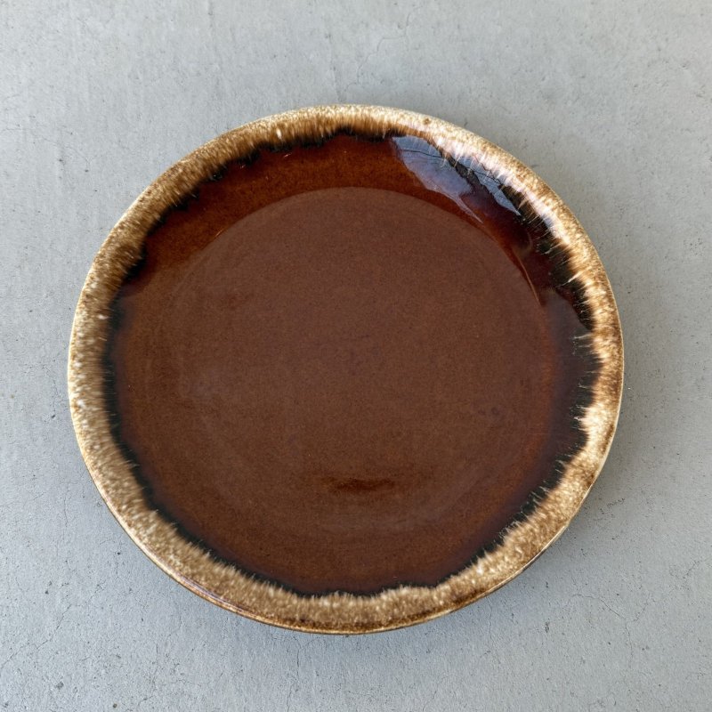 画像1: VINTAGE ANTIQUE HULL  POTTERY ヴィンテージ アンティーク ハル ポタリー プレート 皿 陶器 食器 / トレー ブラウン 茶色 カフェ 喫茶店 店舗什器 アメリカ USA (3)