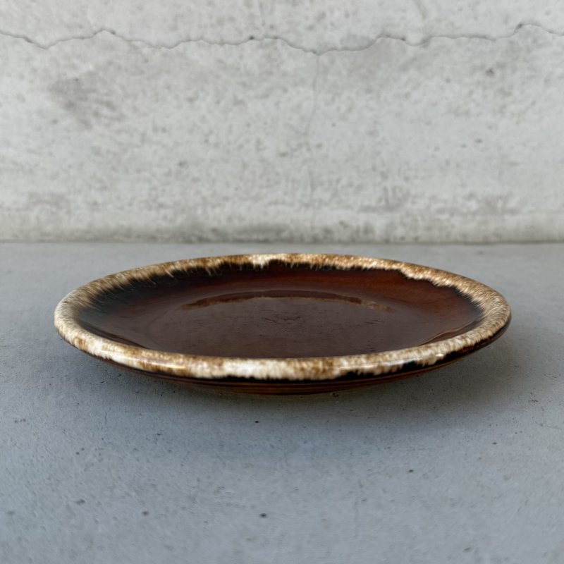 画像4: VINTAGE ANTIQUE HULL  POTTERY ヴィンテージ アンティーク ハル ポタリー プレート 皿 陶器 食器 / トレー ブラウン 茶色 カフェ 喫茶店 店舗什器 アメリカ USA (3)