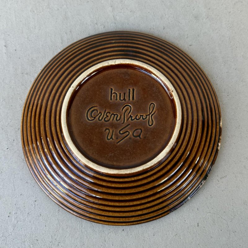 画像2: VINTAGE ANTIQUE HULL  POTTERY ヴィンテージ アンティーク ハル ポタリー プレート 皿 陶器 食器 / トレー ブラウン 茶色 カフェ 喫茶店 店舗什器 アメリカ USA (3)