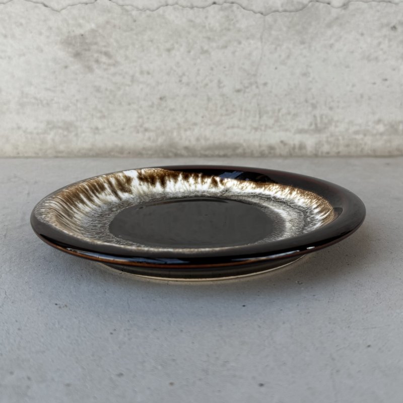 画像3: VINTAGE ANTIQUE PFALTZGRAFF PLATE POTTERY ヴィンテージ アンティーク ファルツグラフ プレート 皿 陶器 食器 / トレー 丸皿 ブラウン 茶色 カフェ 喫茶店 店舗什器 アメリカ USA (8)