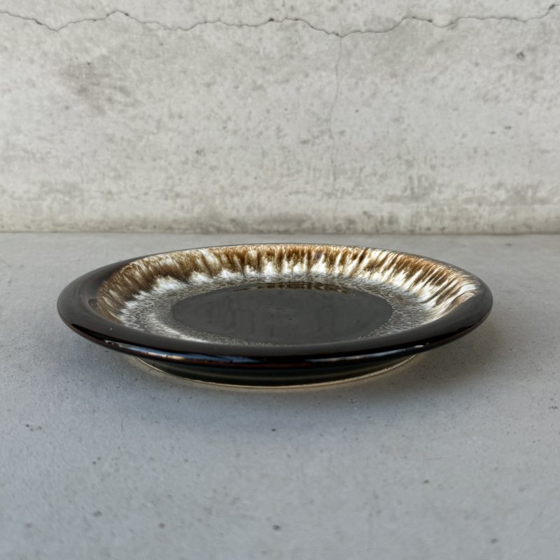 画像4: VINTAGE ANTIQUE PFALTZGRAFF PLATE POTTERY ヴィンテージ アンティーク ファルツグラフ プレート 皿 陶器 食器 / トレー 丸皿 ブラウン 茶色 カフェ 喫茶店 店舗什器 アメリカ USA (8)