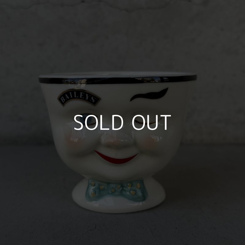 画像1: VINTAGE ANTIQUE BAILEYS SUGAR POT ヴィンテージ アンティーク ベイリーズ フェイスカップ シュガーポット / コレクタブル オブジェ ティーカップ マグカップ ノベルティ 1996年限定 陶器 食器 雑貨 (1)