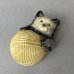画像1: VINTAGE ANTIQUE CHALKWEAR CAT ヴィンテージ アンティーク チョークウェア 猫 ねこ オブジェ / コレクタブル ディスプレイ インテリア ストリングホルダー 毛糸ホルダー 置物 動物 アメリカ (1)