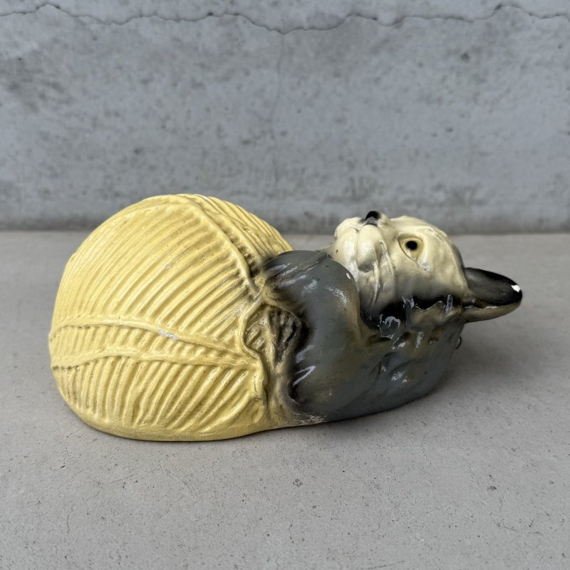 画像5: VINTAGE ANTIQUE CHALKWEAR CAT ヴィンテージ アンティーク チョークウェア 猫 ねこ オブジェ / コレクタブル ディスプレイ インテリア ストリングホルダー 毛糸ホルダー 置物 動物 アメリカ
